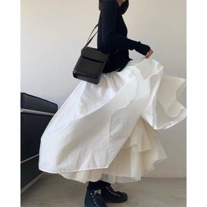 Vintage Romantic A line White Skirt | Evening Gown Princess Skirt | size M